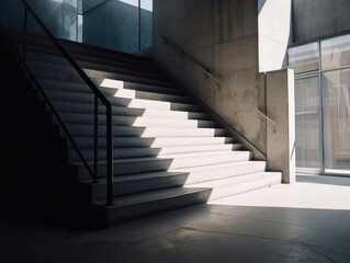 A staircase inside a building leads to the outdoors