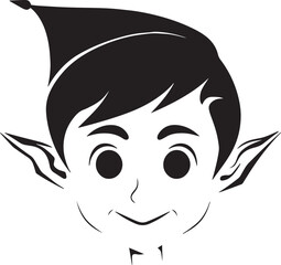 Cartoon Elf Character head vector Illustration, SVG