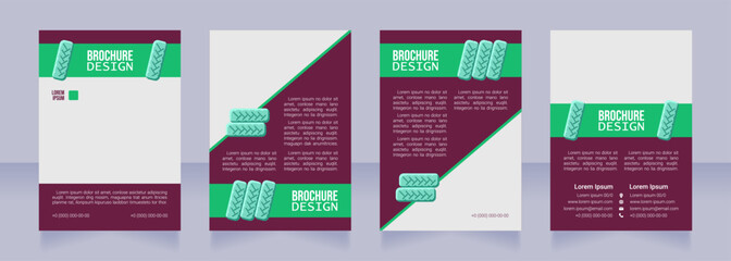 Car workshop blank brochure design. Template set with copy space for text. Premade corporate reports collection. Editable 4 paper pages. Bebas Neue, Lucida Console, Roboto Light fonts used