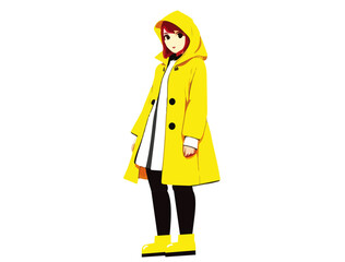 girl in yellow coat