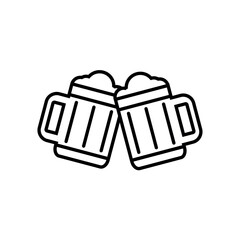 Beer line icon, logo vector