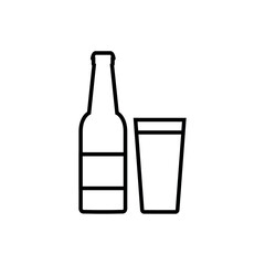 Beer line icon, logo vector