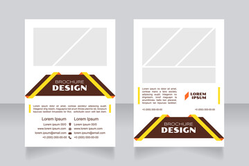 Sales consultant blank brochure design. Template set with copy space for text. Premade corporate reports collection. Editable 2 paper pages. Syncopate, Poller One, Arial Regular fonts used