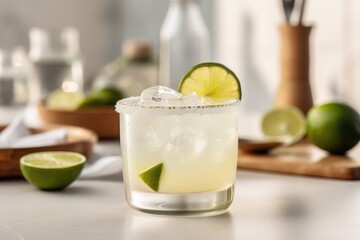 Fototapeta premium Refreshing thirst-quenching lemonade on the table