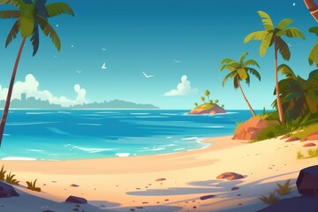 illustration summer seaside beach