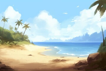 illustration summer seaside beach