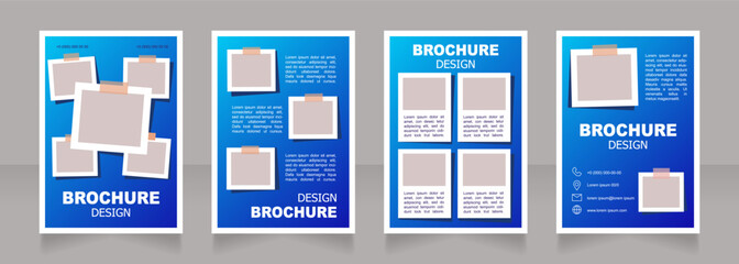 Science class for schoolchildren blank brochure design. Template set with copy space for text. Premade corporate reports collection. Editable 4 paper pages. Arial, Tahoma fonts used