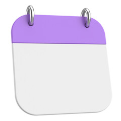 Empty calendar. 3D calendar. 3D illustration.