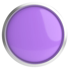 3D circle button. Empty button. 3D illustration.