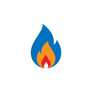 fire icon blue flat illustration design