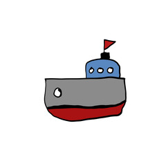 Png icon isolated cargo ship color red and grey
