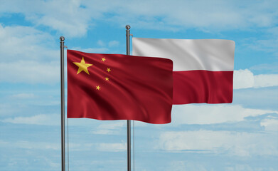 Poland and China flag