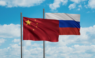 Russia and China flag