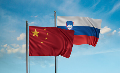 Slovenia and China flag