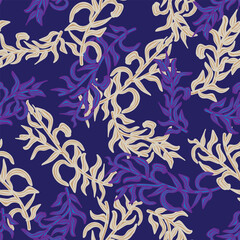 Blue Tropical Leaf Seamless Pattern Design