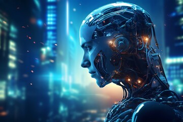 Obraz premium Futuristic AI robot technology