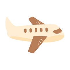 flat design airplane sticker illustration