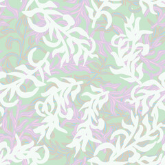 Pastels Tropical Leaf Seamless Pattern Design