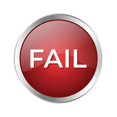 Mission Failed Rubber Stamp, Failed Icon, Failed Business, 3D Realistic Shiny And Glossy Badge Design For Your Business Vector Illustration