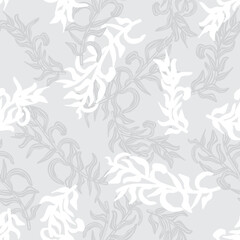Monochrome Tropical Leaf Seamless Pattern Design