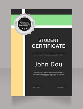 Business development course student certificate design template. Vector diploma with customized copyspace and borders. Printable document for awards and recognition. Arial, Myriad Pro fonts used