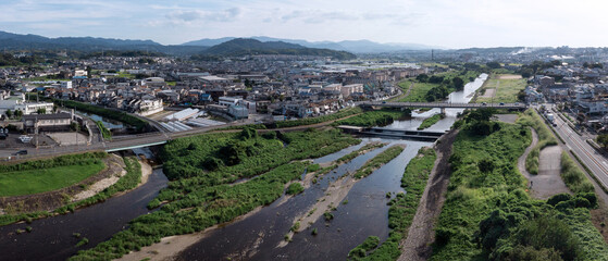 夕方の富田林市の石川