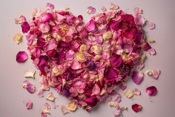 Obraz premium heart made of flower petals (AI generated)