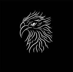 line art illustration design, eagle bird logo