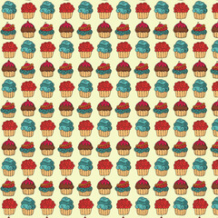 cupcake pattern for wallpaper, wrapping paper, or texture