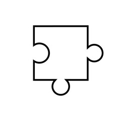 Puzzle line icon, logo vector