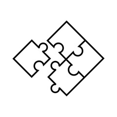 Puzzle line icon, logo vector