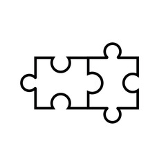 Puzzle line icon, logo vector