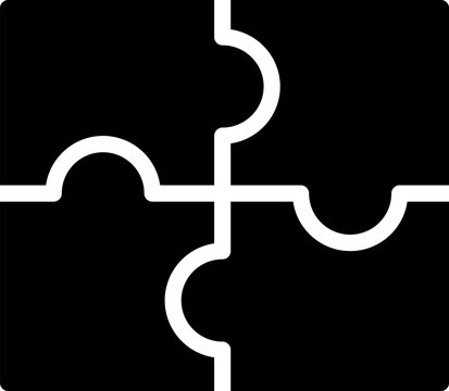 recommend clip art: Jigsaw puzzle pieces black glyph icon. Business cooperation process. Effective teamwork in company. Boardgame. Silhouette symbol on white space. Solid pictogram. Vector isolated illustration