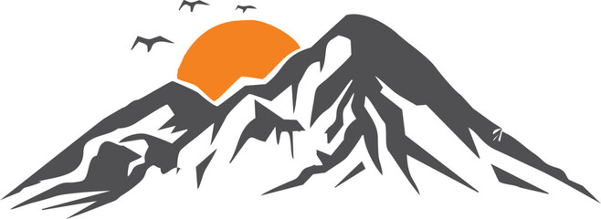 mountain logo design on white background