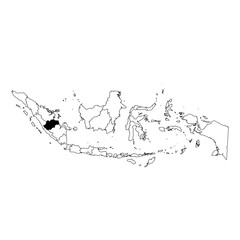 Fototapeta na wymiar Vector map of the province of Jambi highlighted highlighted in black on the map of Indonesia.