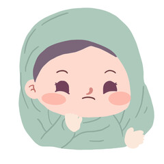 Cute Baby Face Illustration