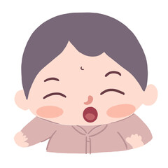 Cute Baby Face Illustration