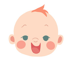 Cute Baby Face Illustration