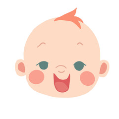 Fototapeta premium Cute Baby Face Illustration