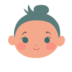 Cute Baby Face Illustration