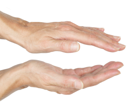 Mature Female Reiki Master Pranic Energy Healer using hands to sense and send distant healing energy transparent png file