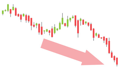 Trading chart down trend candlestick graph