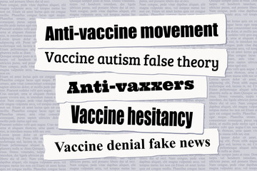 Anti-vaxxers - anti vaccine movement conspiracy theory vector. - obrazy, fototapety, plakaty