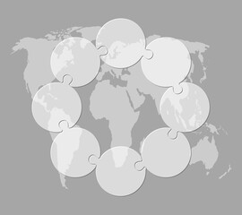 Transparent diagram infographic process on 8 steps