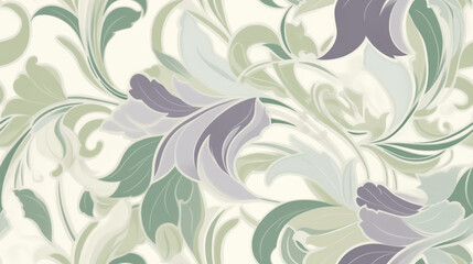 Seamless pattern background inspired by the organic and floral shapes of Art Nouveau design
