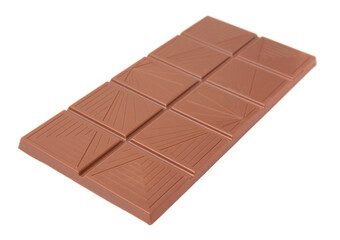 Delicious milk chocolate bar isolated on white