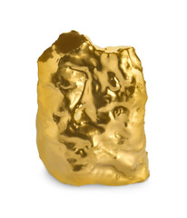 One beautiful gold nugget on white background