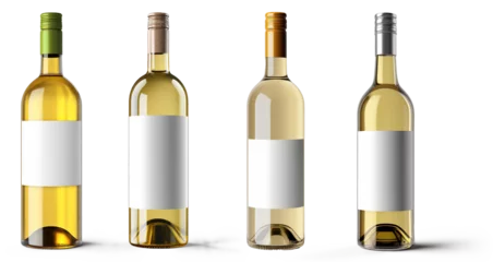 Keuken spatwand met foto Set of Bordolese - bottle of white wine isolated on transparent background  © losmostachos