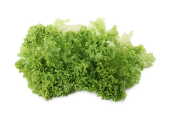 Fresh green lettuce leaves isolated on white