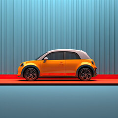 Obraz premium Modern car parked, 3D render, animation